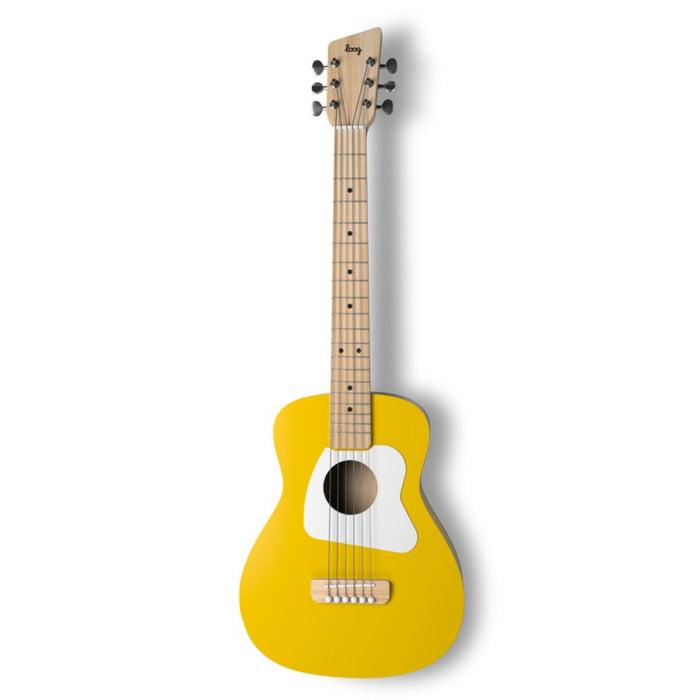 Loog | Pro VI Acoustic Guitar | w/ Chord Diagrams Flash Cards | Loog Learning App | Yellow (LGPRVIAY - Yellow) - Gsus4