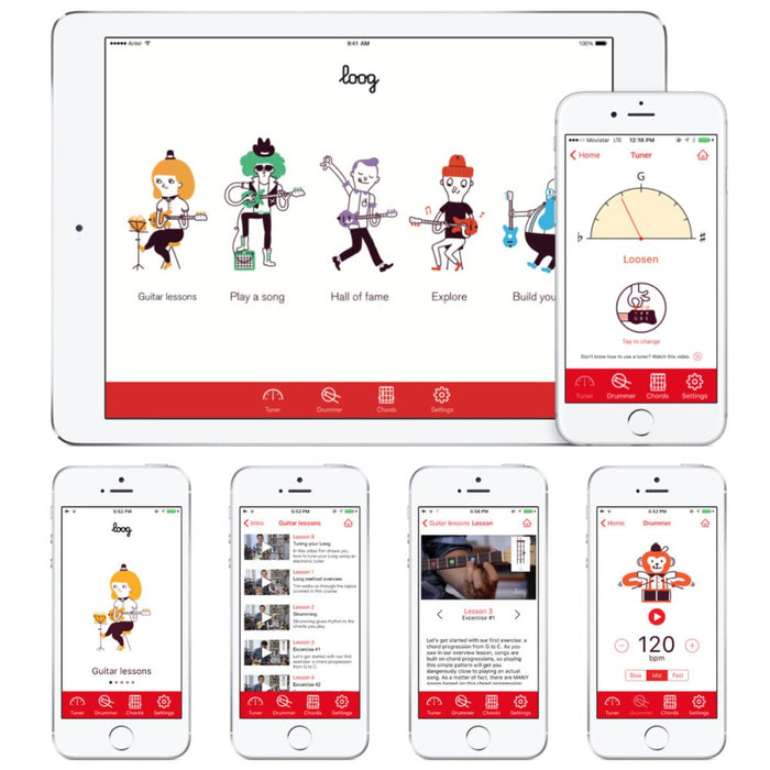 Loog | Pro VI Acoustic Guitar | w/ Chord Diagrams Flash Cards | Loog Learning App | Yellow (LGPRVIAY - Yellow) - Gsus4