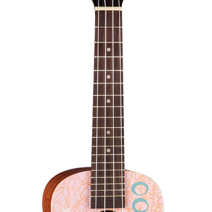 Luna Pink Martini Concert Ukulele with Gig Bag (LUUKEPINKMARTINI) - Gsus4