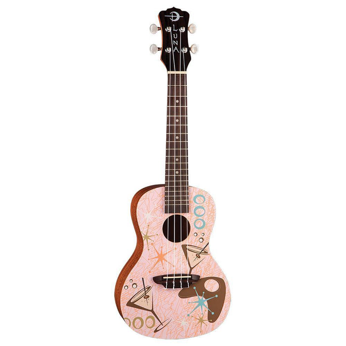 Luna Pink Martini Concert Ukulele with Gig Bag (LUUKEPINKMARTINI) - Gsus4