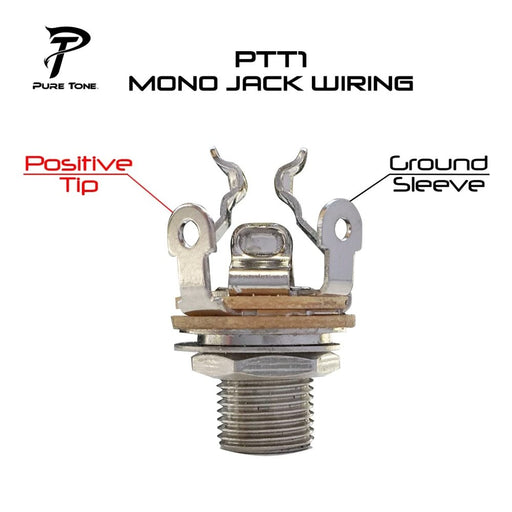Pure Tone | PTT1 | Multi - Contact 1/4″ Output Jack | MONO | Dual Tension Grounds & Positive Tips (AP - PTT1) - Gsus4
