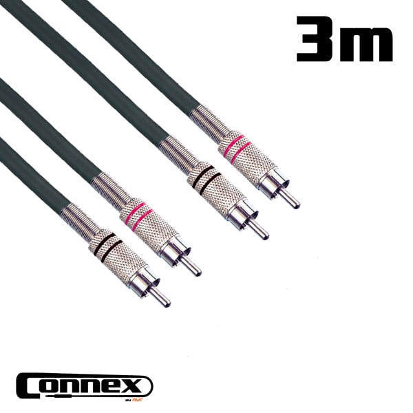 Connex | RCRC-3T | Pro RCA Cable | Male to Male Twin | 3m