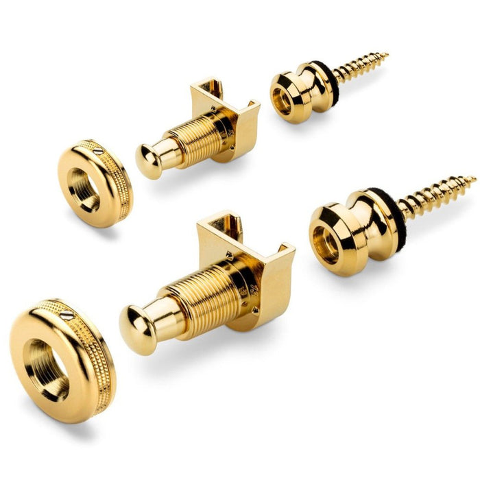 Schaller | S - Locks | Pair | Guitar Strap Locks w/ NEW Silent Design (S - Locks M Gold (24 carat)) - Gsus4
