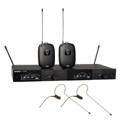 SHURE | SLX - D | SLXD1/MX153/SLXD4D | 2Ch Wireless System w/ 2x SLXD1 Body Pack & 2x MX153 Headset Mic (SHR - SLXD14DM3L57 - BLACK) - Gsus4