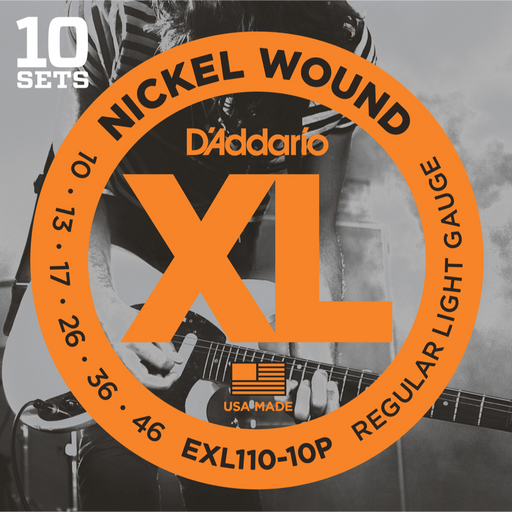 D'Addario EXL110-10D, 10 Sets Nickel Wound Electric Guitar Strings - Light - Gsus4