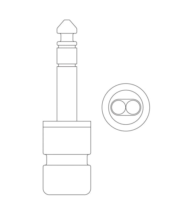 SquarePlug | SPS7 - S | Short Body Straight TRS Connector | w/ oblong shaped ring for Y - Cable (KM - SPS7 - SBK) - Gsus4