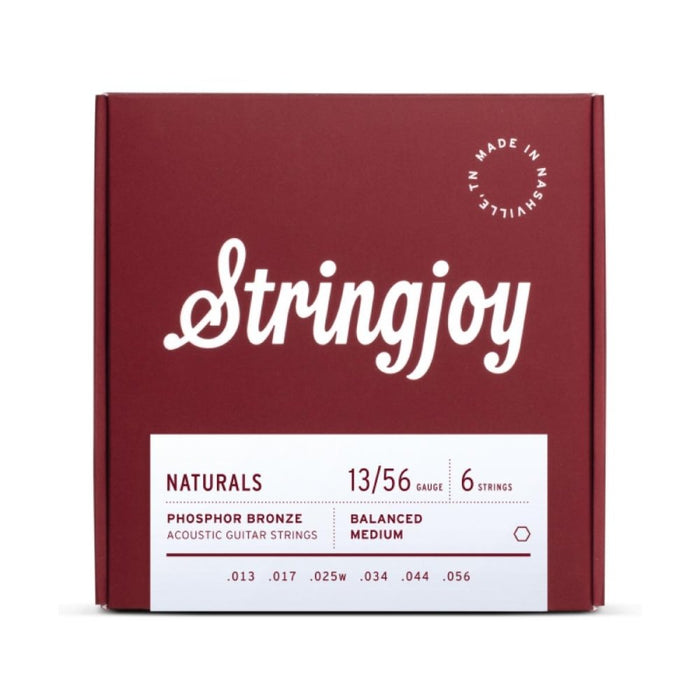 Stringjoy | Naturals | Medium Gauge (13 - 56) | Phosphor Bronze | Acoustic Guitar Strings (SJ - NB1356) - Gsus4
