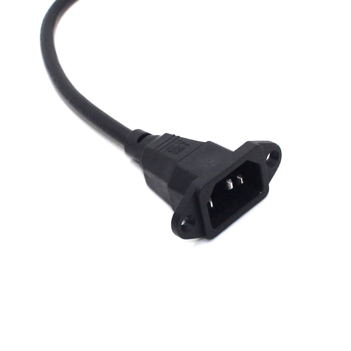 IEC Cable w/ Screw Mount | Male (C14) to Right Angle Female (C13) | for Caseman Gentleman / Templeboards Pedalboard