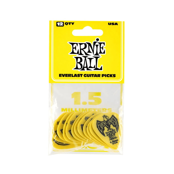 Ernie Ball | Everlast Picks | Yellow | 1.5mm | 12 Pack | P09195