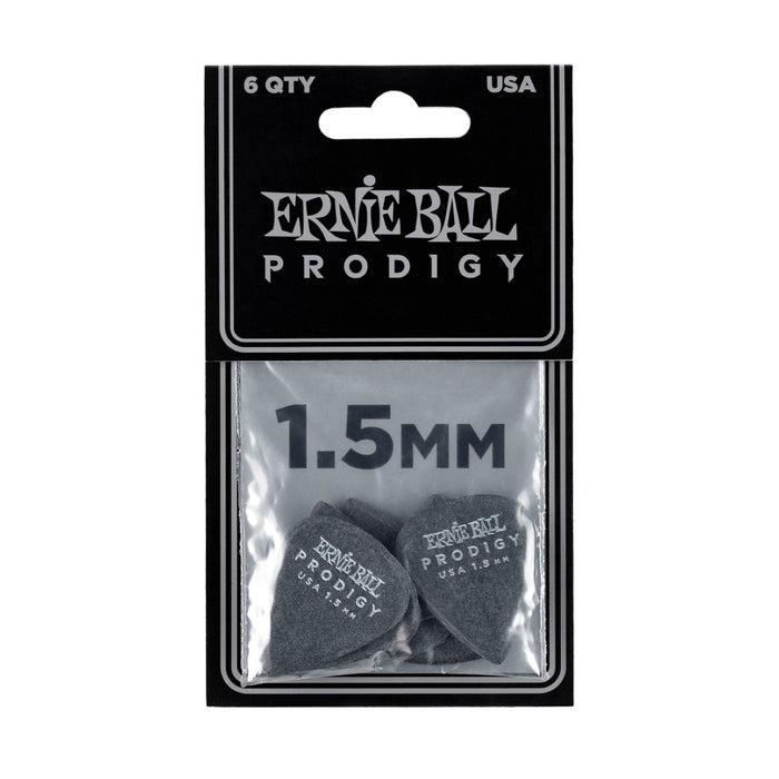 Ernie Ball | Prodigy Picks | Standard | Black | 1.5 mm | 6 Piece | P09199