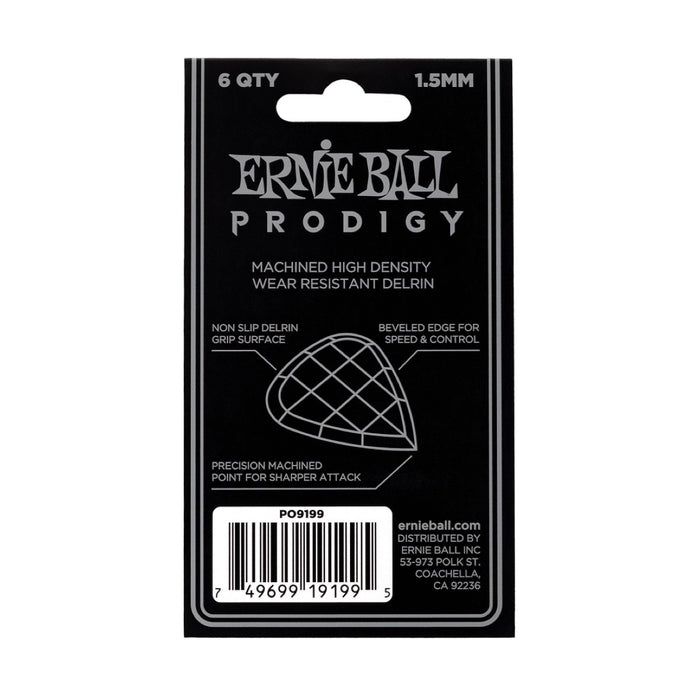 Ernie Ball | Prodigy Picks | Standard | Black | 1.5 mm | 6 Piece | P09199