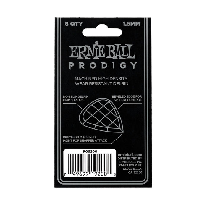 Ernie Ball | Prodigy Picks | Mini | Black | 1.5 mm | 6 Piece | P09200
