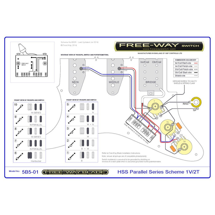 920D Custom | Free-Way | S5B5-01 | Strat Style 10-Way Wiring Harness | CTS, Free-Way & Pure Tone Parts