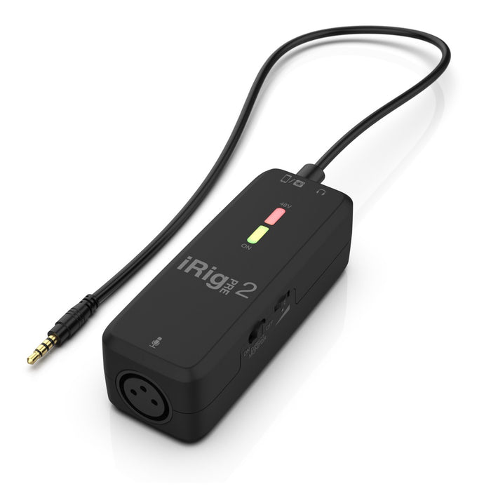 IK Multimedia | iRig Pre 2 | XLR Microphone Interface for Smartphones, Tablets and Video Cameras