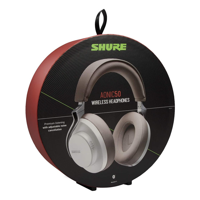Shure | AONIC 50 | Studio Grade Noise Cancelling Headphone | Wired & Wireless | White
