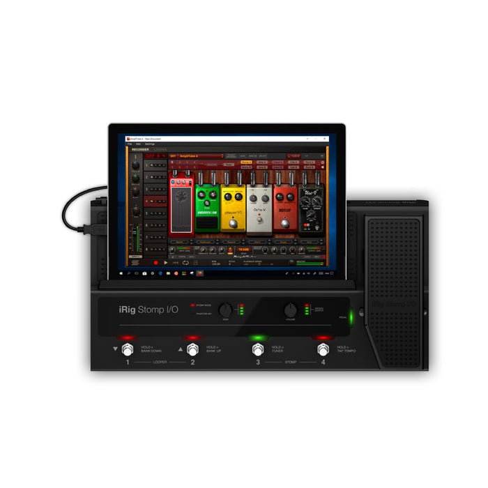 IK Multimedia | iRig Stomp I/O | USB Pedalboard Controller | Audio Interface | For iOS, Mac, PC