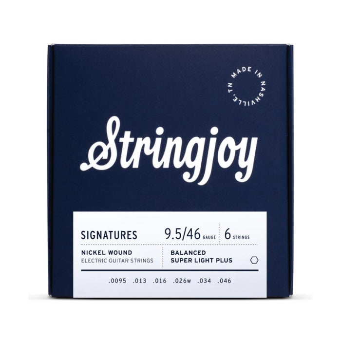 Stringjoy | Signatures | Balanced | Super Light Plus Gauge (9.5-46) | Nickel Wound | Electric Guitar Strings