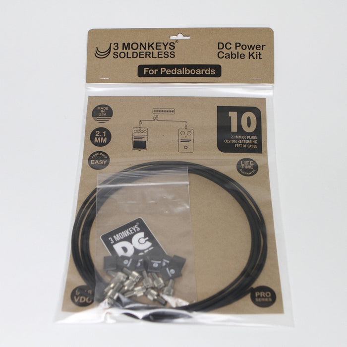 3 Monkeys | Solderless Kit | 2.1mm DC POWER Patch Cable Kit - Gsus4