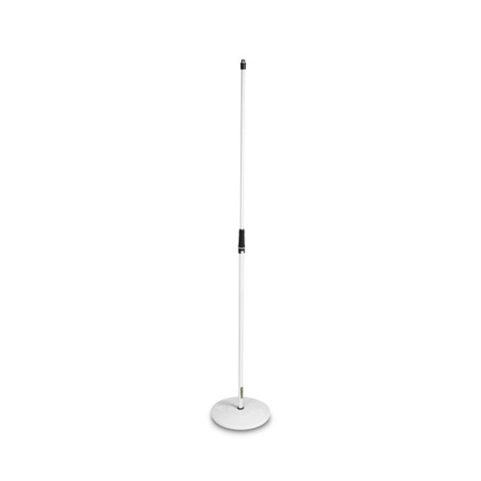 Gravity | MS23W | Straight Microphone Stand | w/ Round Base | White