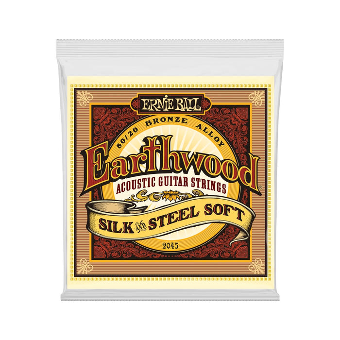 Ernie Ball | Earthwood | Silk & Steel 80/20 Bronze | ACOUSTIC Guitar String | Soft | 11-52 | P02045