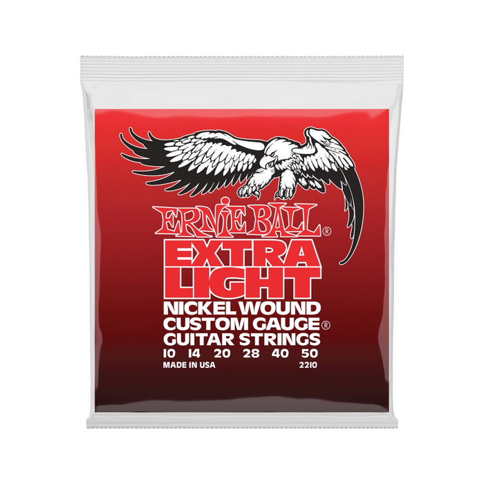 Ernie Ball | Extra Light | Nickel Wound ELECTRIC Guitar Strings | 10-50 | P02210