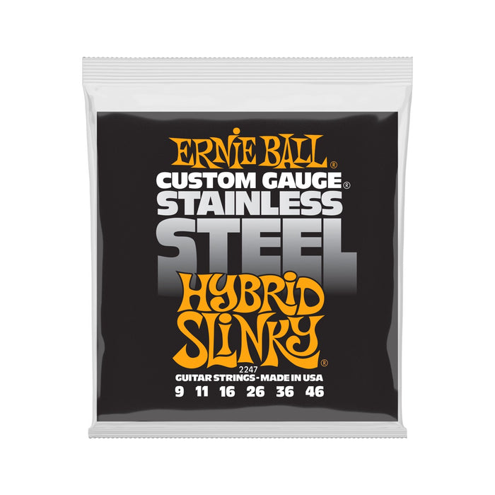 Ernie Ball | Hybrid Slinky | Stainless Steel Wound | ELECTRIC Guitar Strings | 9-46 | P02247