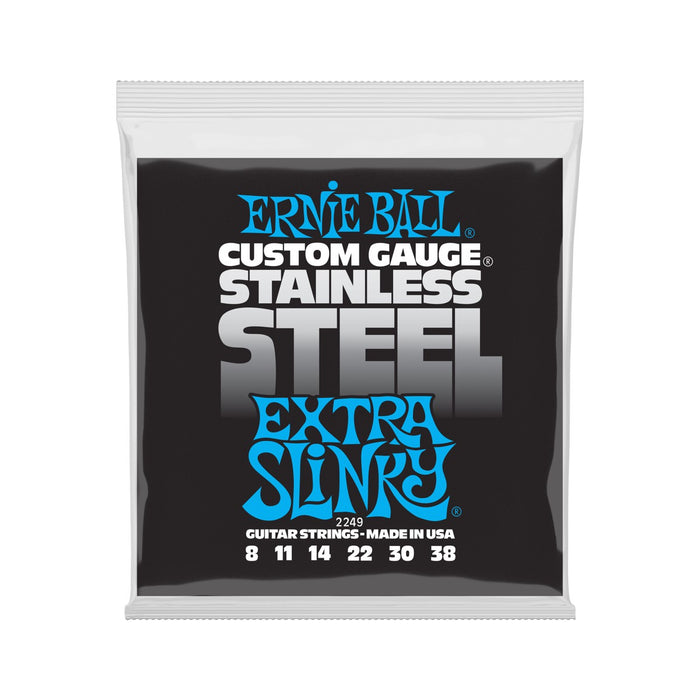 Ernie Ball | Extra Slinky | Stainless Steel Wound ELECTRIC Guitar Strings | 8-38 | P02249