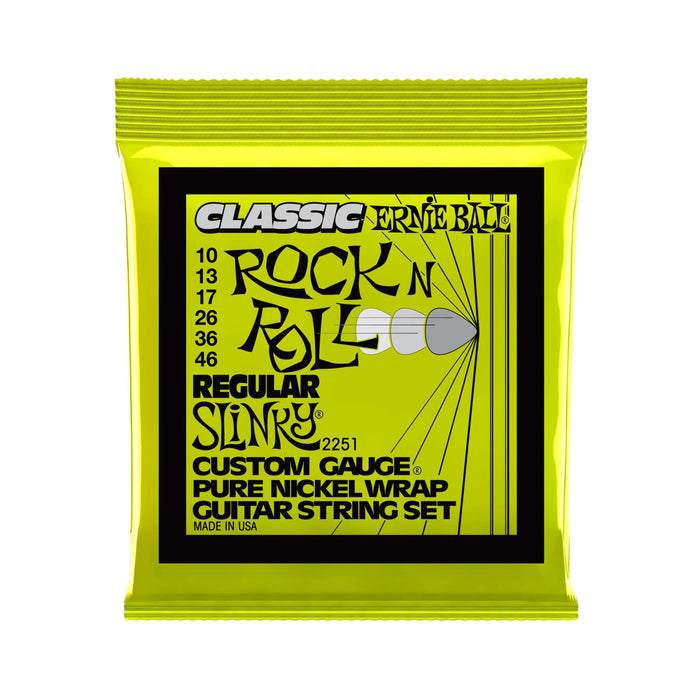 Ernie Ball | Regular Slinky | Classic Rock n Roll | Pure Nickel | ELECTRIC Guitar Strings | 10-46 | P02251