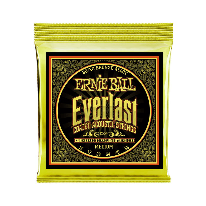 Ernie Ball | Everlast | Coated 80/20 Bronze | ACOUSTIC Guitar Strings | Medium | 13-56 | P02554