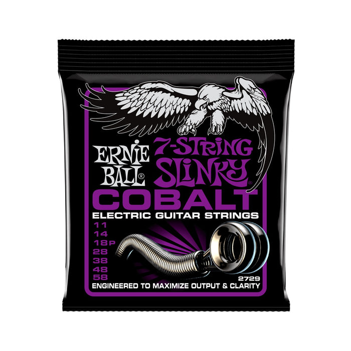 Ernie Ball | Power Slinky | Cobalt | ELECTRIC Guitar 7 Strings | 11-58 | P02729
