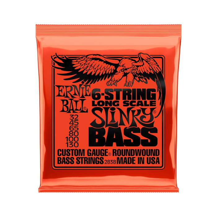 Ernie Ball | 6-String Long Scale Slinky | Nickel Wound BASS 6 Strings | 32-130 | P02838