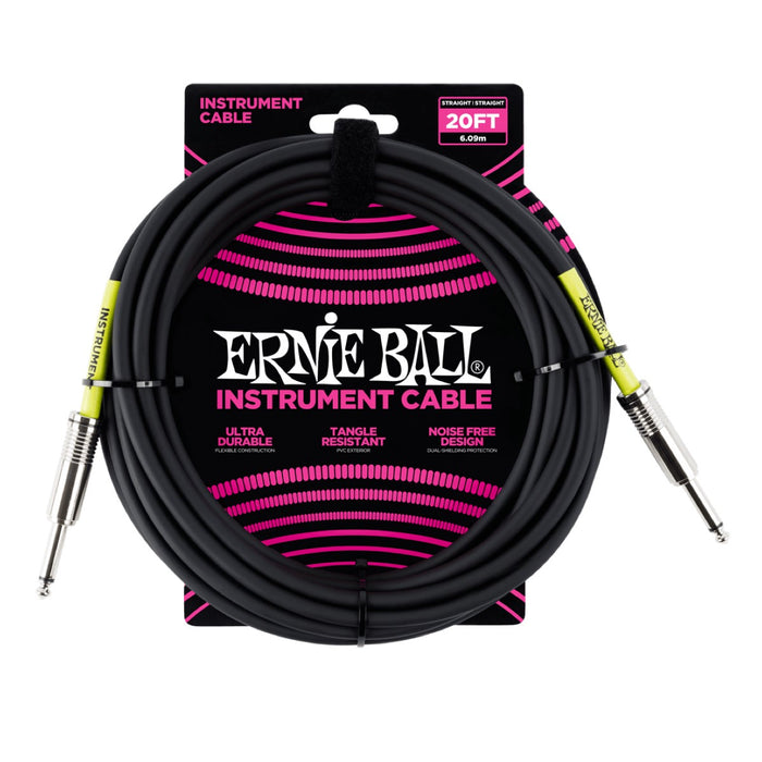 Ernie Ball | Straight / Straight Instrument Cable | 6m | Black | P06046