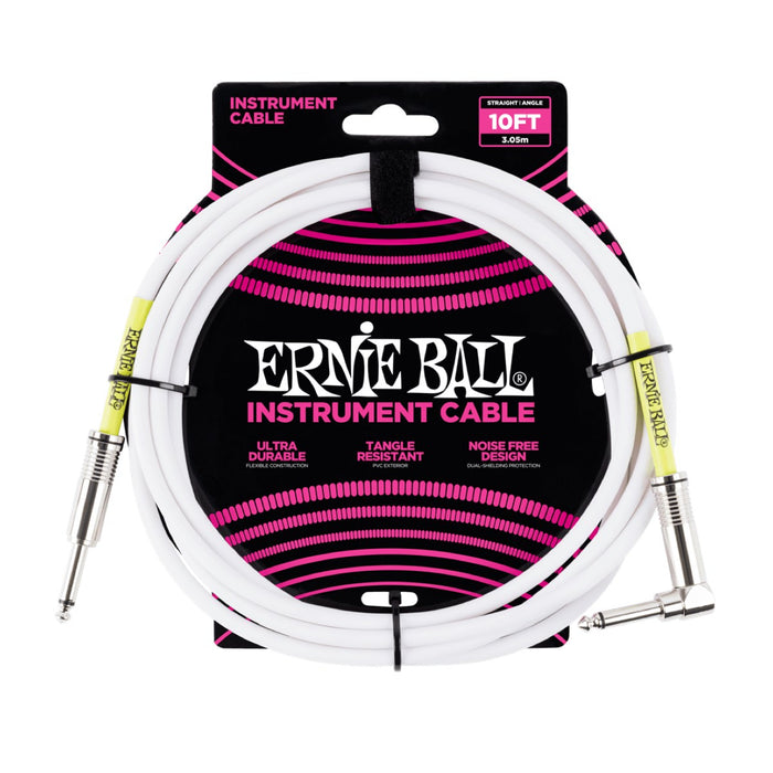 Ernie Ball | Straight / Angle Instrument Cable | 3m | White | P06049