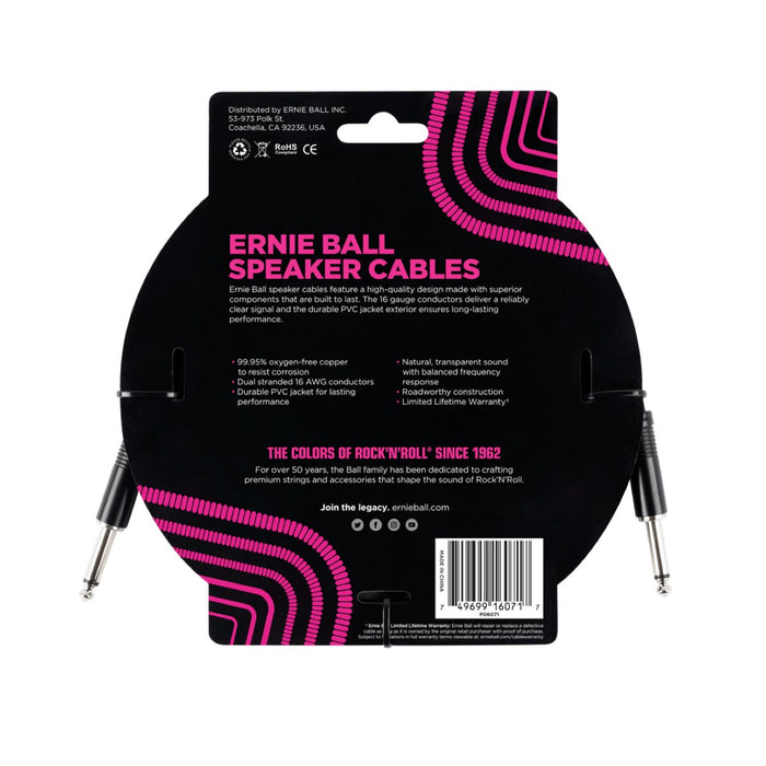 Ernie Ball | Straight Speaker Cable | 1m | P06071