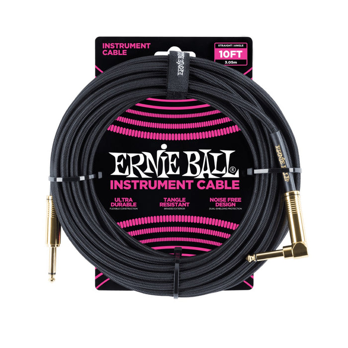 Ernie Ball | Braided Straight / Angle Inst Cable | 3m | Black | P06081
