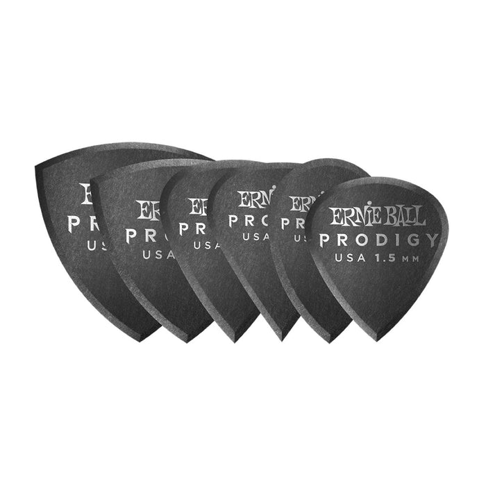 Ernie Ball | Prodigy Picks | Multipack | Black | 1.5 mm | 6 Pieces | P09342