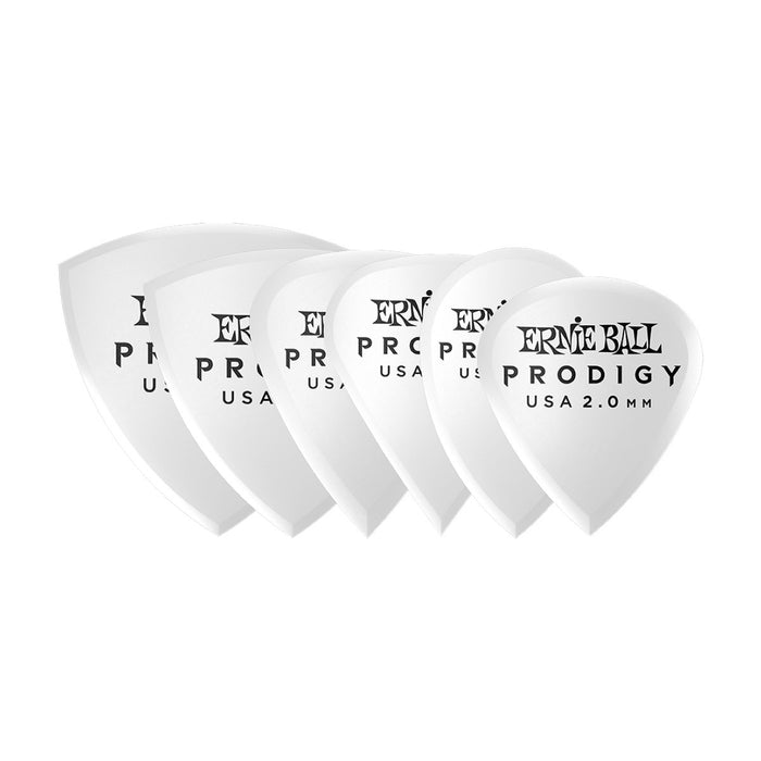 Ernie Ball | Prodigy Picks | Multipack | White | 2.0 mm | 6 Pieces | P09343