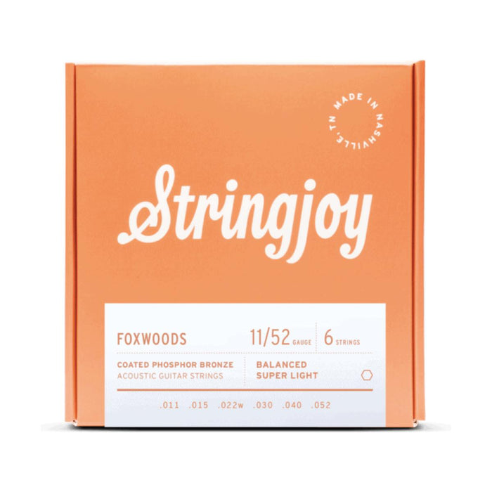 Stringjoy | Foxwoods | Super Light Gauge (11-52) | Coated Phosphor Bronze | Acoustic Guitar Strings