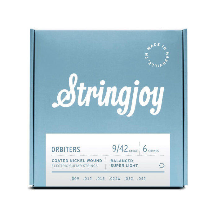 Stringjoy | Orbiters | Balanced | Super Light Gauge (9-42) | Coated Nickel Wound | Electric Guitar Strings