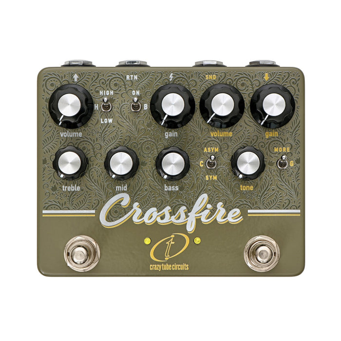 Crazy Tube Circuits | CROSSFIRE | SRV Tone in a Box | Dual Overdrive w/ Effects Loop