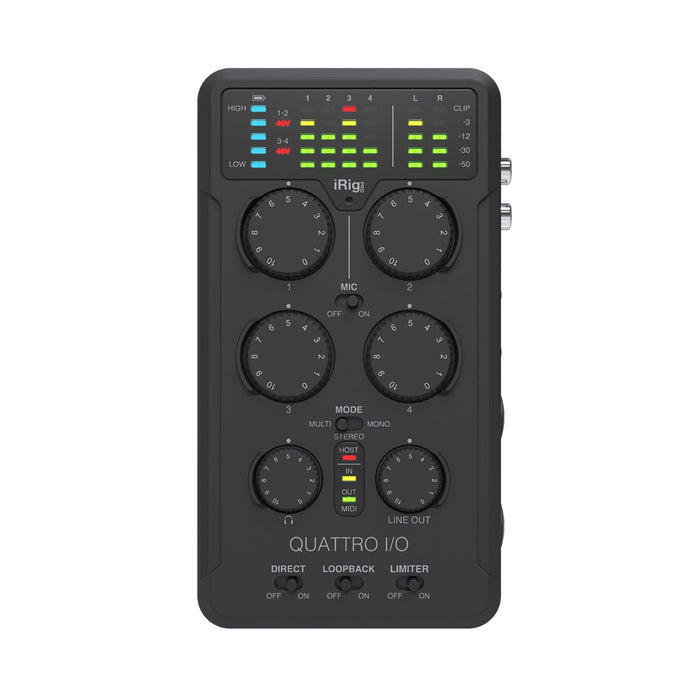 IK Multimedia | iRig Pro Quattro I/O | 4-input Pro Field Recording Interface & Mixer