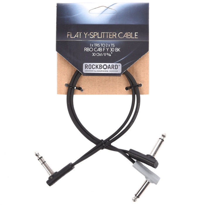 Rockboard | Y-Cable | Flat Patch Splitter Cable | TRS Stereo to Dual TS Mono | 30cm | Back-Order