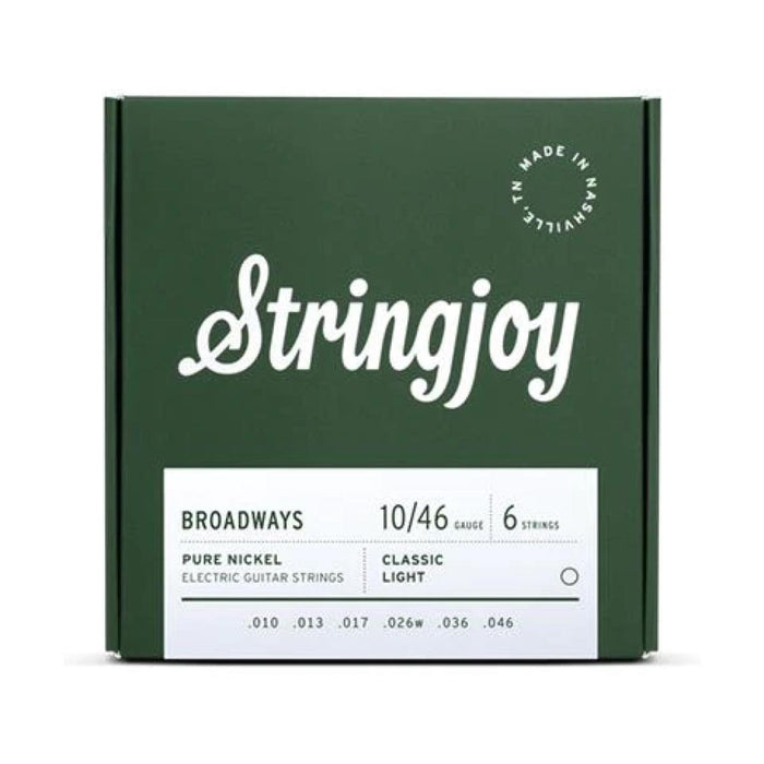 Stringjoy | Broadways | Classic | Light Gauge (10-46) | Pure Nickel | Electric Guitar Strings