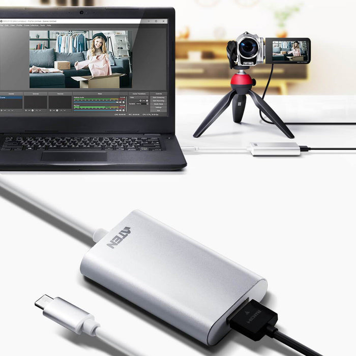 ATEN | UC3020-AT | CamLive HDMI to USB-C | Video Capture & Streaming Card | Supports Mac & Win