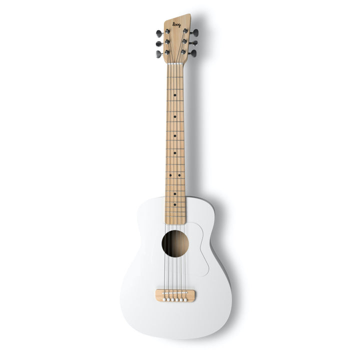 Loog | Pro VI Acoustic Guitar | w/ Chord Diagrams Flash Cards | Loog Learning App | White