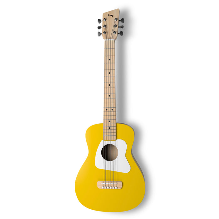 Loog | Pro VI Acoustic Guitar | w/ Chord Diagrams Flash Cards | Loog Learning App | Yellow